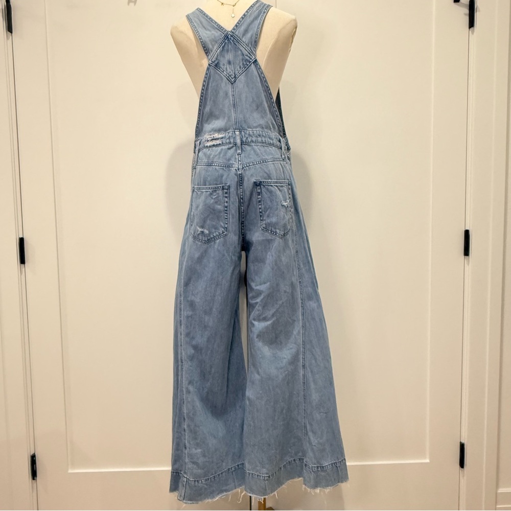 Show Me Your Mumu San Fran Overalls Medium Carolina Blue Flared Festival Boho - Picture 6 of 12